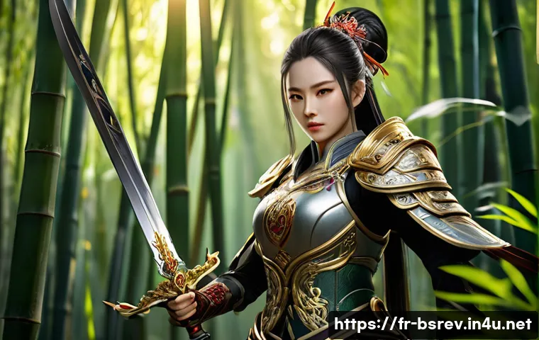 블레이드소울 레볼루션 초보자 추천 던전 - A powerful female Jin Blade Master from Blade & Soul Revolution, depicted in a dynamic, heroic pose....