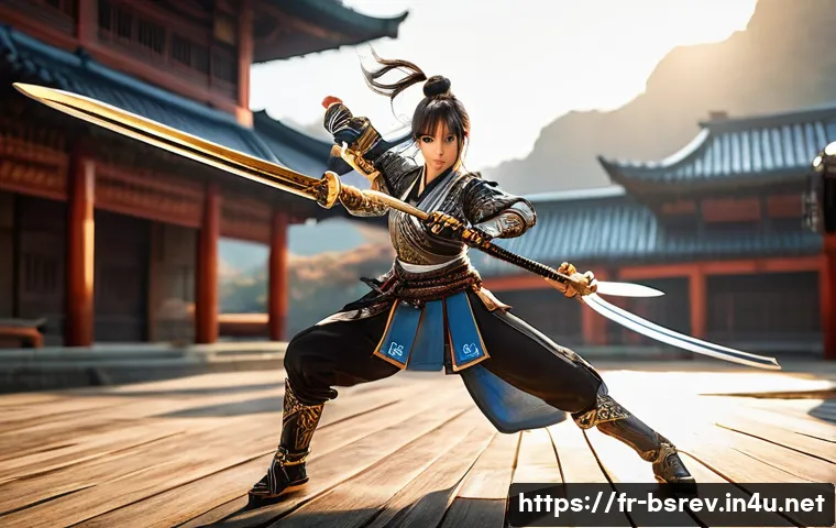 블레이드소울 레볼루션 전투 스타일별 추천 클래스 - **Dynamic Blade Dancer in Action:**
    A female Blade Dancer from Blade & Soul Revolution, mid-air,...