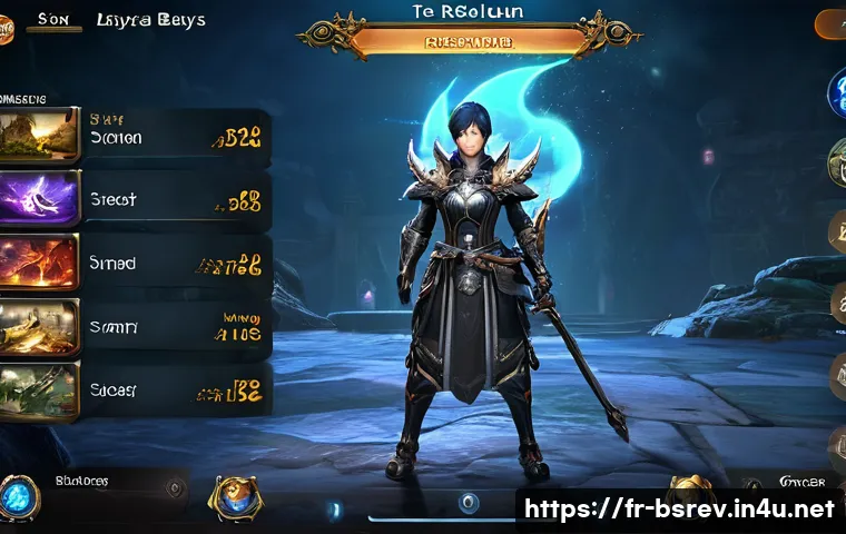블레이드소울 레볼루션 UI 최적화 팁 - A high-resolution, detailed screenshot of a mobile gaming interface for Blade & Soul Revolution, fea...